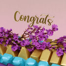 Congrats cherry blossom floral decorated chocolate medium leather tray