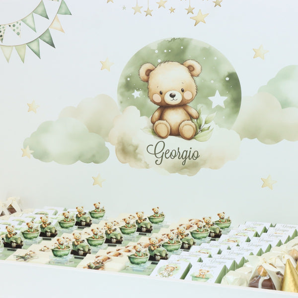 Baby boy teddy theme designed chocolate large leather tray