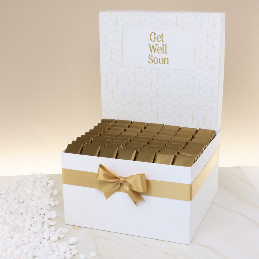 "GET WELL SOON" CLASSIC DESIGNED PREMIUM CHOCOLATE EXTRA LARGE HAMPER