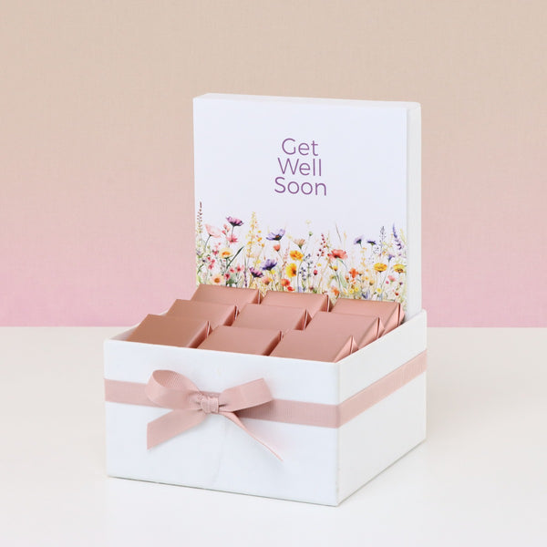 Get well soon flower design chocolate small hamper