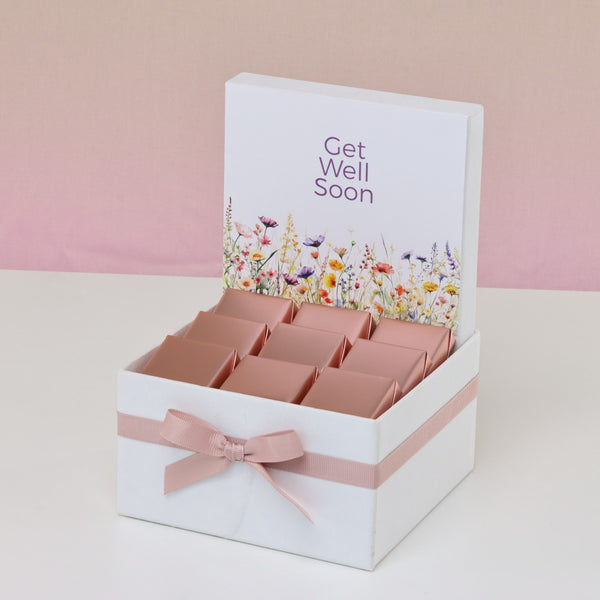 Get well soon flower design chocolate small hamper