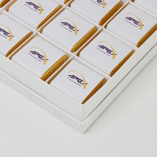 Set of 3 Corporate branded chocolate hard box with designed card top card