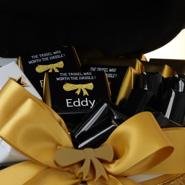 Graduation personalized designed premium chocolate large leather tray