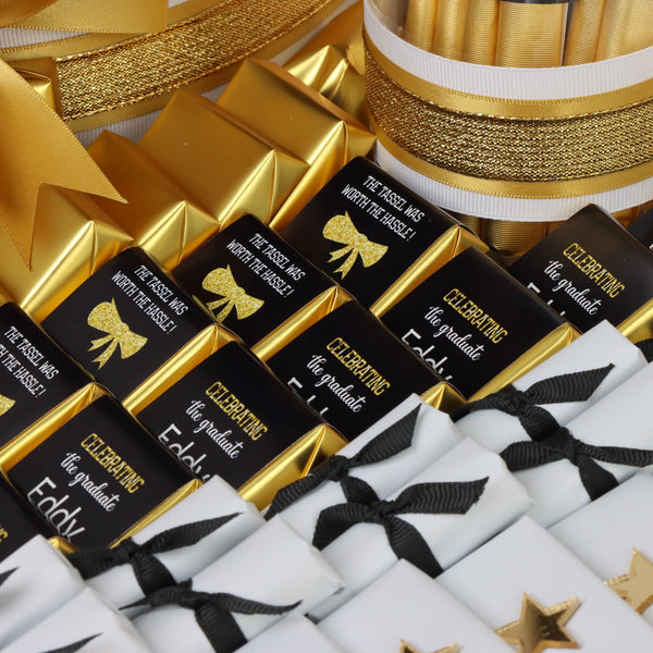 Graduation personalized designed premium chocolate large leather tray