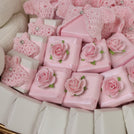 Baby girl crochet decorated chocolate medium basket