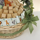 Baby animal safari theme chocolate medium basket
