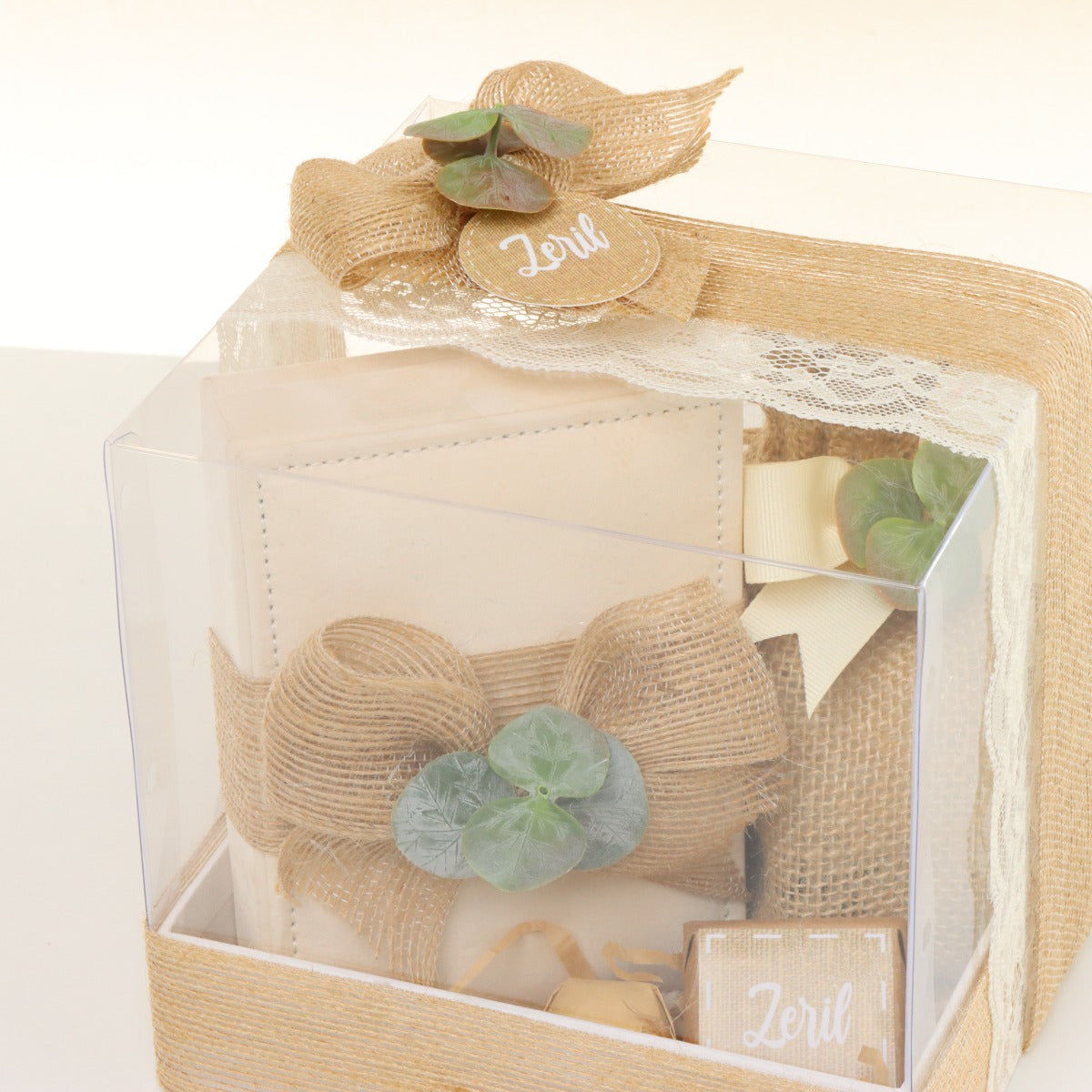 Set of 20 Baby boy rustic theme velvet quran & chocolate bag giveaway