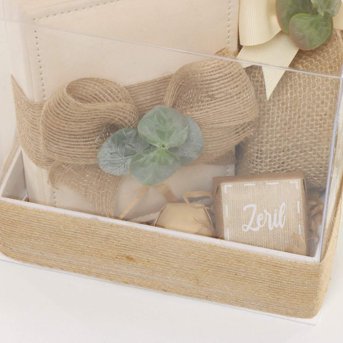 Set of 20 Baby boy rustic theme velvet quran & chocolate bag giveaway