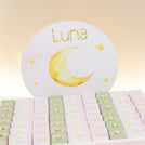 Baby girl personalized stars moon designed chocolate leather tray