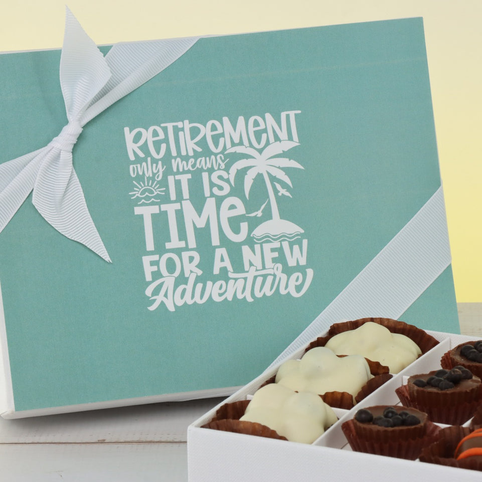 RETIREMENT DESIGNED 12- PIECE CHOCOLATE HARD BOX