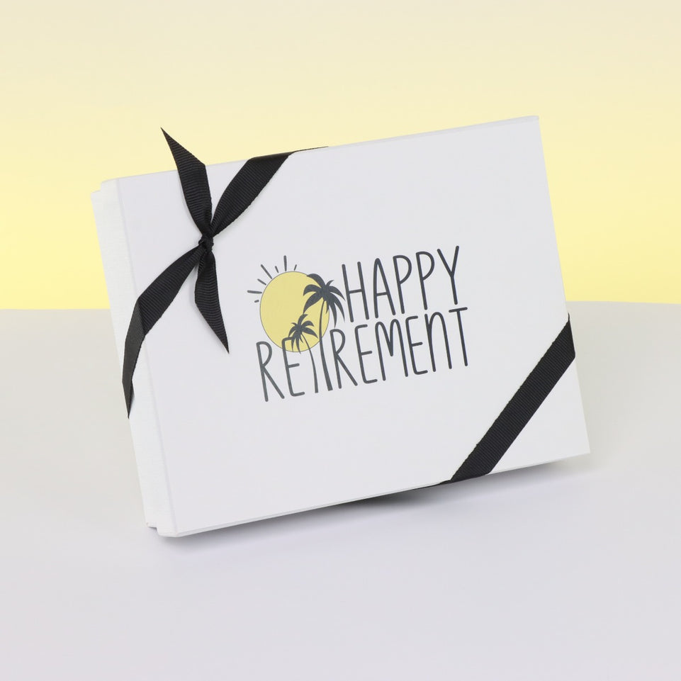 "HAPPY RETIREMENT" DESIGNED 12-PIECE CHOCOLATE HARD BOX