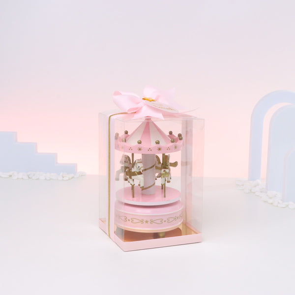 Set of 20 Baby girl personalized carousel music box giveaway