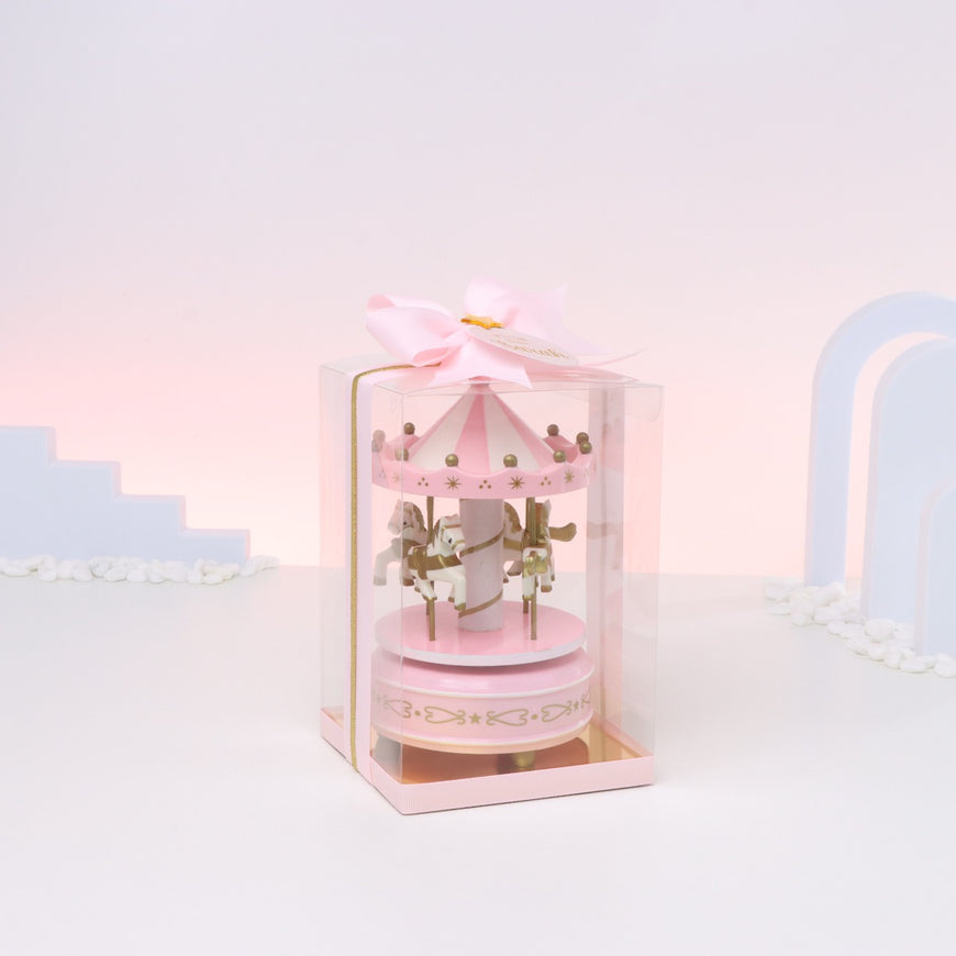 Baby girl personalized carousel music box giveaway