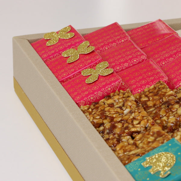 Diwali designed premium chocolate & sweets large leather tray