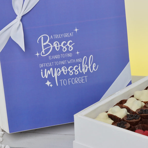 Retirement boss message designed premium chocolate hard box
