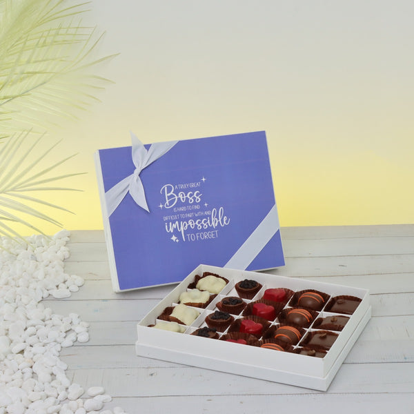 Retirement boss message designed 20-piece premium chocolate hard box