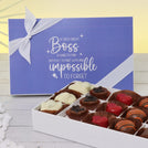 Retirement boss message designed 15-piece premium chocolate hard box