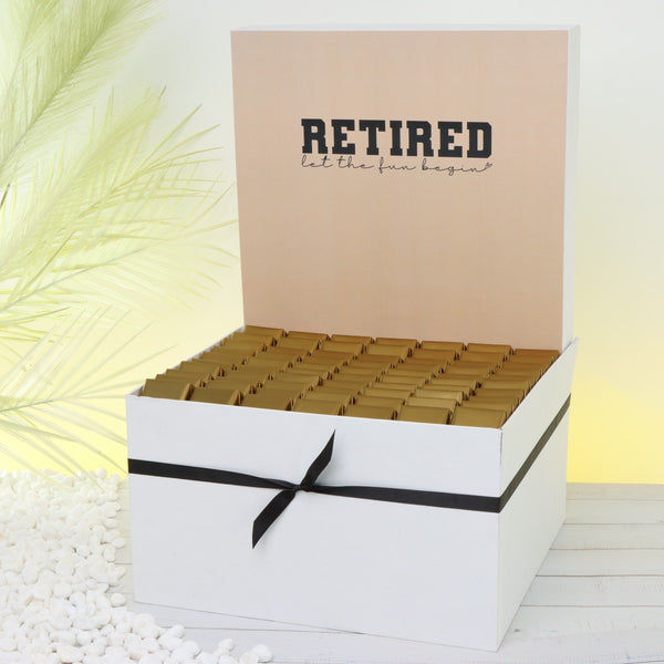 "Let the fun begin" retirement designed extra large hamper
