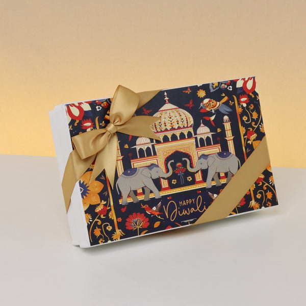 Happy diwali majestic elephant designed 15-piece premium chocolate hard box