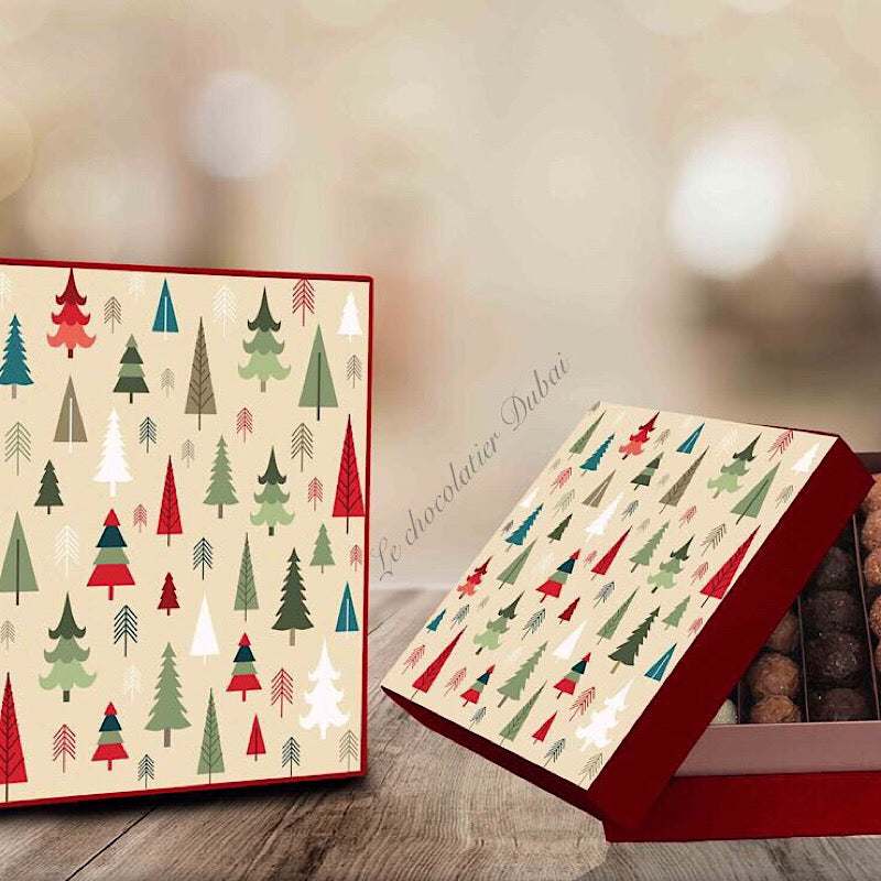 Christmas designed chocolate velvet box