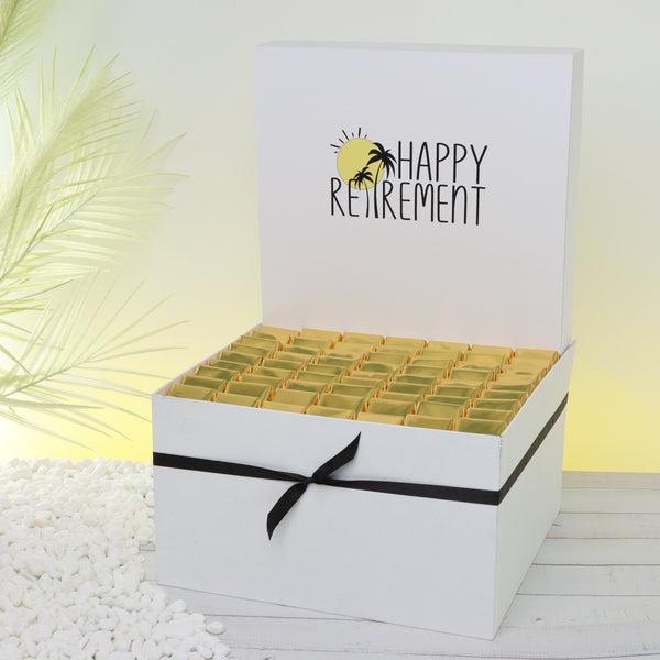 "Happy retirement" designed premium chocolate extra large hamper