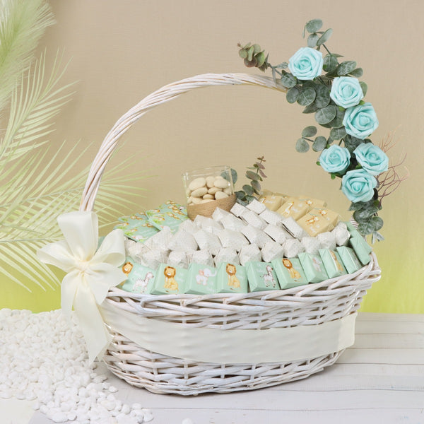 Baby safari animals design premium chocolate large basket