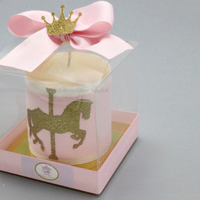 BABY CAROUSEL DECORATED CANDLE CLEAR BOX