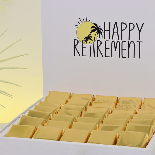 "Happy retirement" designed premium chocolate large hamper