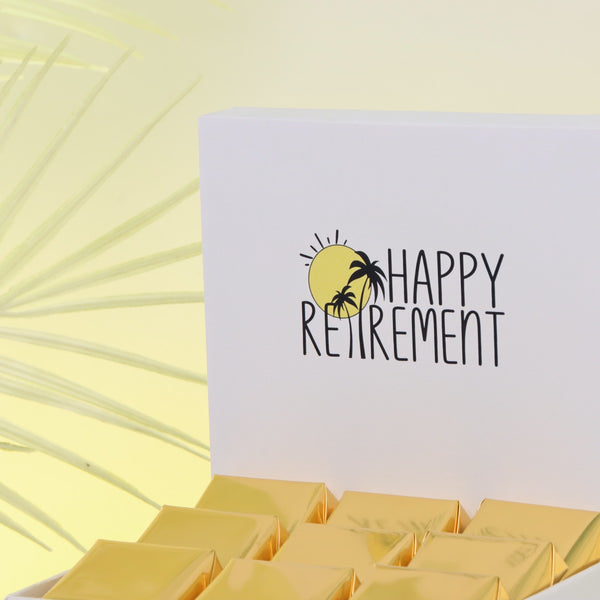 "Happy retirement" designed premium chocolate small hamper