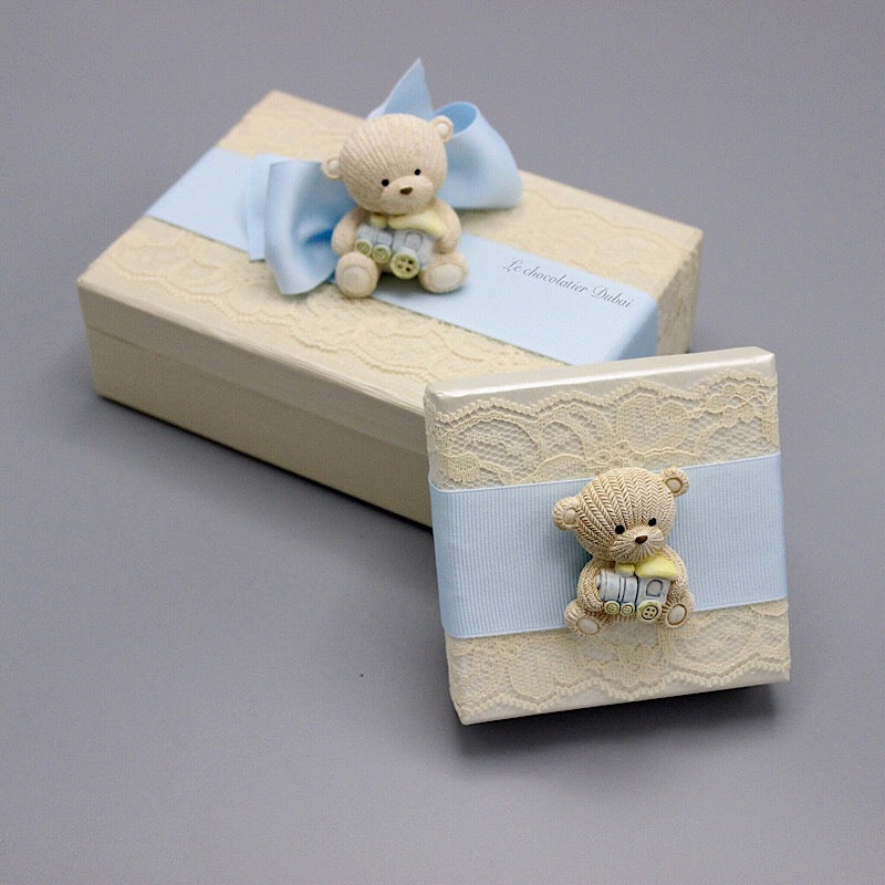 RESIN TEDDY BEAR CHOCOLATE BOX