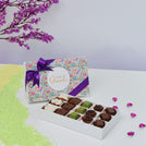 Happy diwali floral pattern designed 15-piece premium chocolate hard box