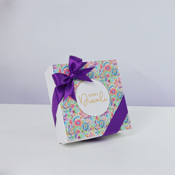 Happy Diwali floral pattern designed 9-piece premium chocolate hard box