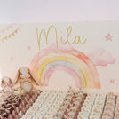 Baby girl rabbit theme decorated chocolate large leather tray