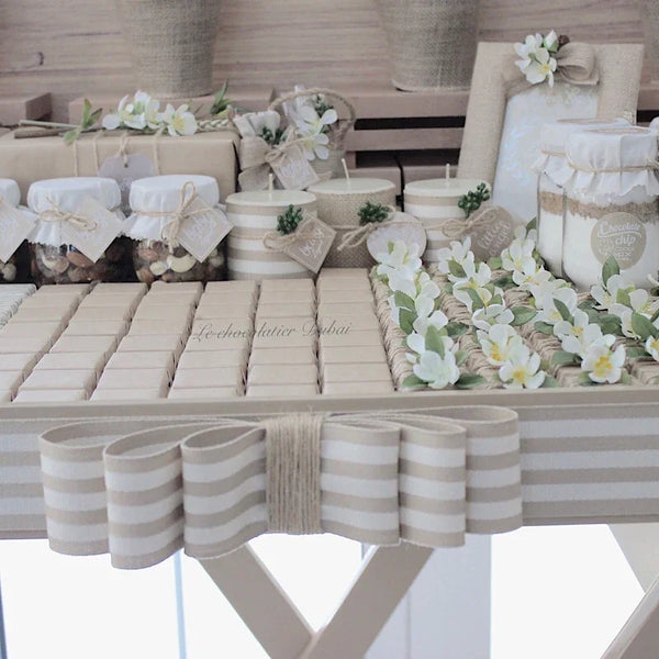 Baby rustic theme chocolate wood stand