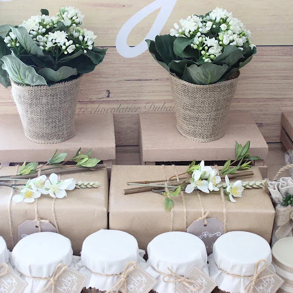 Baby rustic theme chocolate wood stand