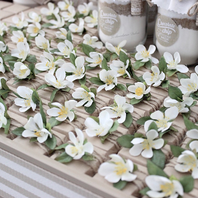 Rustic flower decorated chocolate