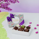 Set of 8 Happy Diwali floral pattern designed 6-pieces premium chocolate hard box