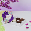 Set of 20 Happy Diwali floral pattern designed 4-piece premium chocolate hard box