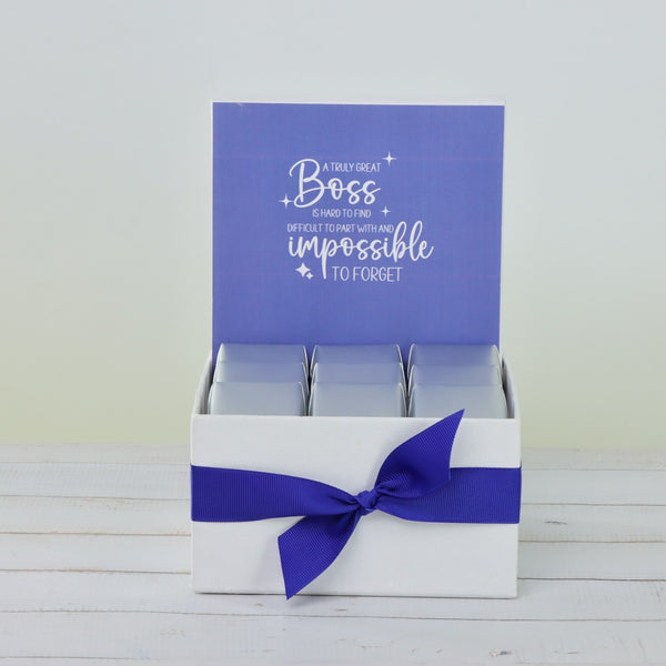 Retirement boss message designed premium chocolate small hamper