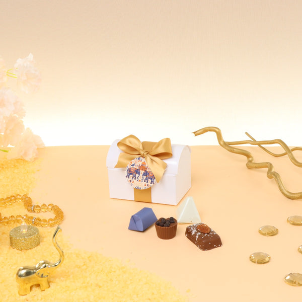 Set of 20 Happy Diwali elephant festive designed premium chocolate chest box giveaway