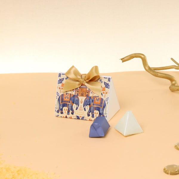 Set of 20 Happy diwali elephant festive premium chocolate triangle box giveaway