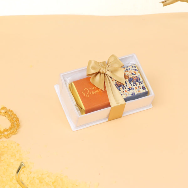 Set of 20 Happy Diwali elephant festive designed premium chocolate view top box giveaway