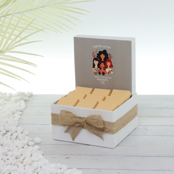 "Together we rise" happy international women's day designed premium chocolate small hamper