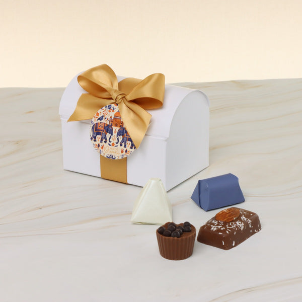 Set of 20 Happy Diwali elephant festive designed premium chocolate chest box giveaway