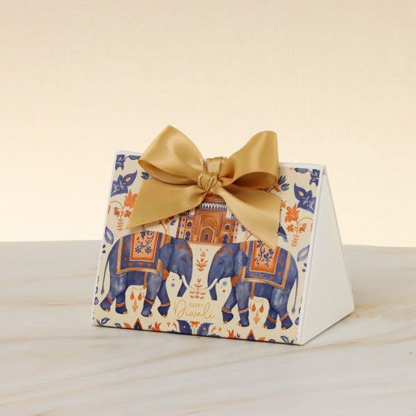 Set of 20 Happy diwali elephant festive premium chocolate triangle box giveaway