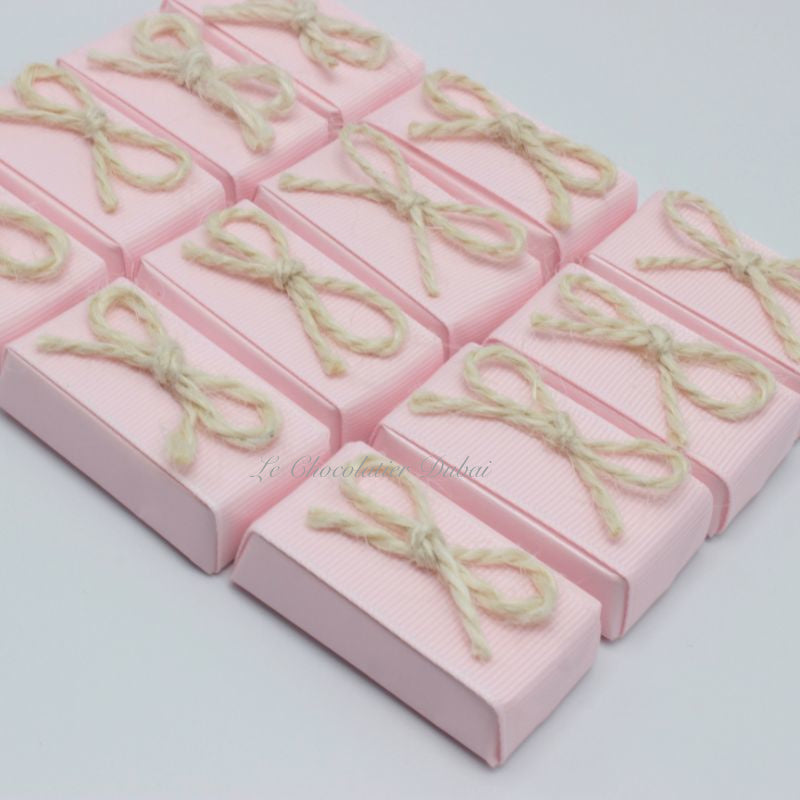 Baby jute ribbon decorated chocolate