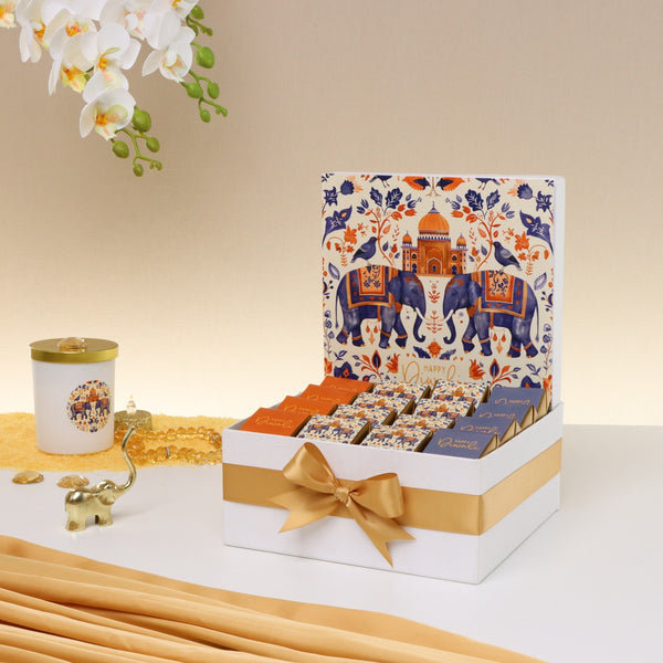 Happy diwali elephant festive designed premium chocolate medium hamper