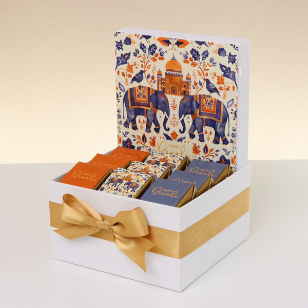 Happy diwali elephant festive designed premium chocolate small hamper