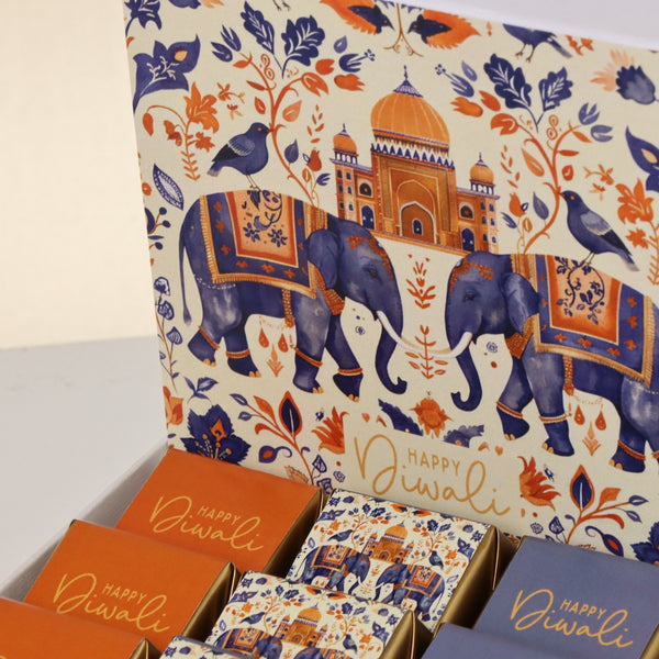 Happy diwali elephant festive designed premium chocolate small hamper