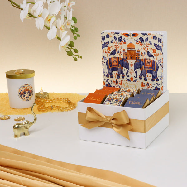 Happy diwali elephant festive designed premium chocolate small hamper